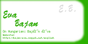 eva bajan business card